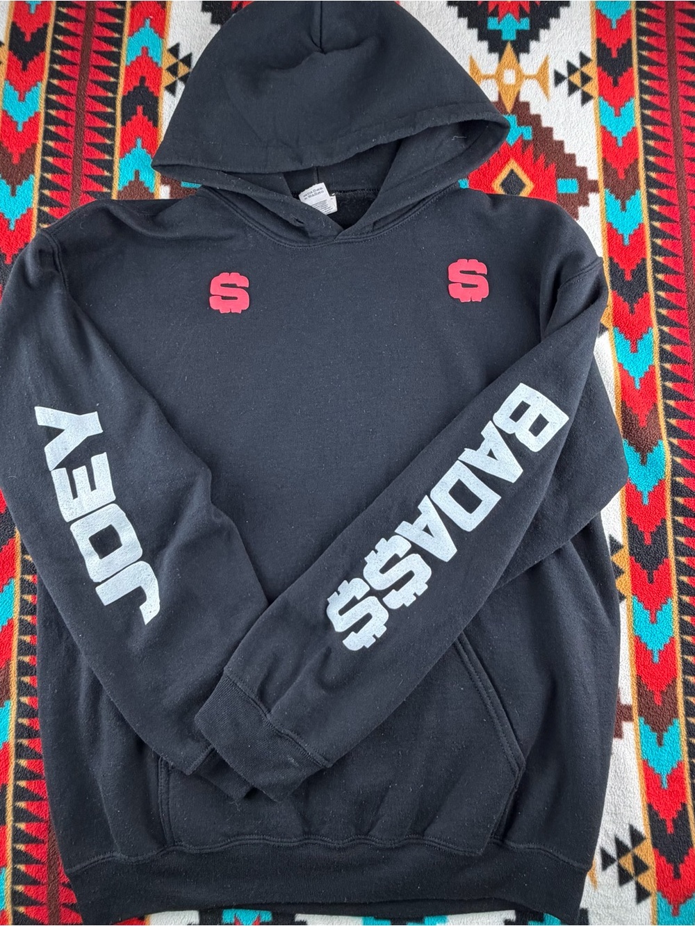 Vintage Joey Bada$$ Tour Pullover Hoodie Black Medium